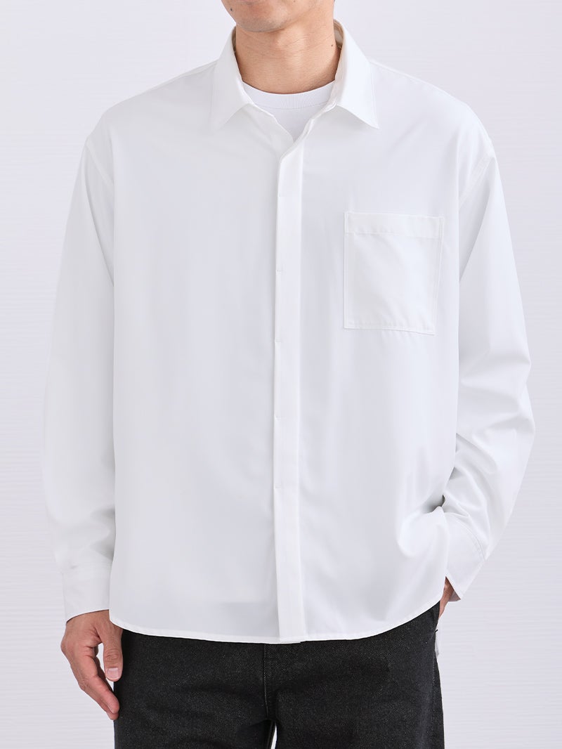 argue  OHMI タイプライターシャツ　白 IKIJI - Typewriter shirts(製品染めタイプライターシャツ) – IKIJI