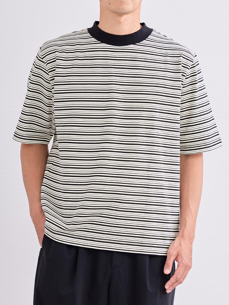 モックネックマルチボーダーTシャツ | AUEN [オーエン]